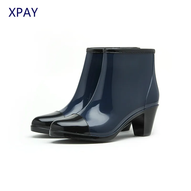Side Zipper Fashion Rain Boots Women Gumboots Anti-Slip Wellies High Heel Galoshes Women Rubber Boots
Side Zipper Fashion Rain Boots Women Gumboots Anti-Slip Wellies High Heel Galoshes Women Rubber Boots