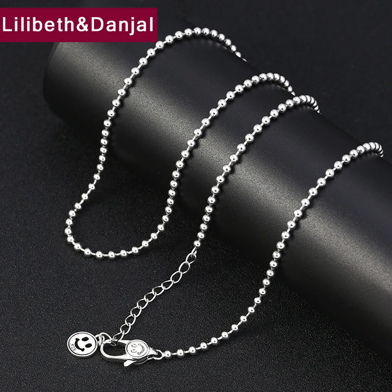 Letter Smiley face 3mm Thick Bead Necklace Pendant 100% 925 Sterling Silver Women Men Necklaces Jewelry collier femme 2019 N04
Letter Smiley face 3mm Thick Bead Necklace Pendant 100% 925 Sterling Silver Women Men Necklaces Jewelry collier femme 2019 N04