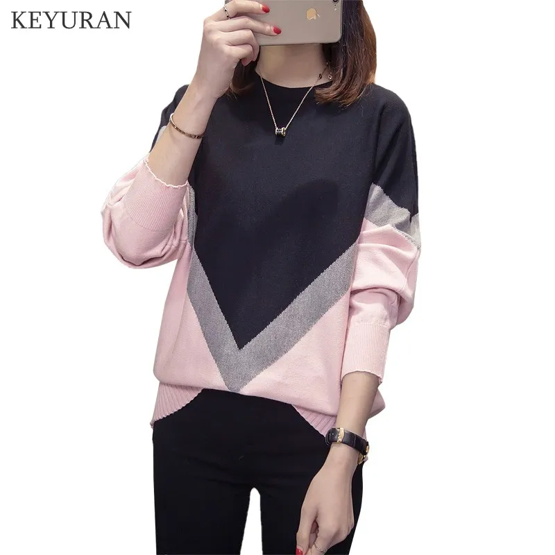 Women Pullover Sweater 2019 Autumn Winter Korean New Patchwork O-neck Basic Knitted Short Sweater Female Fashion Knitwear Tops
Women Pullover Sweater 2019 Autumn Winter Korean New Patchwork O-neck Basic Knitted Short Sweater Female Fashion Knitwear Tops