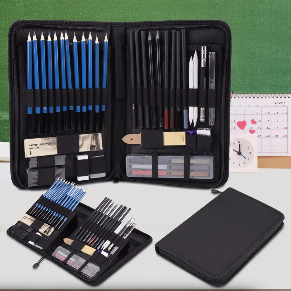 48PCS/Lots Sketch Pencil Set Professional Sketching Drawing Kit Wood Pencil Pencil Bags For Painter School Students Art Supplies
48PCS/Lots Sketch Pencil Set Professional Sketching Drawing Kit Wood Pencil Pencil Bags For Painter School Students Art Supplies