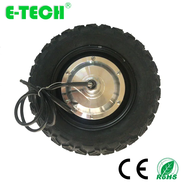 Sale Hot sale 10 inch single shaft  dual shaft  pneumatic tyre geared 48V conversion kit electric wheel motor 7