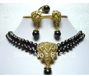ddh0299 HOT! Beautiful black pearl necklace earring ring set
ddh0299 HOT! Beautiful black pearl necklace earring ring set