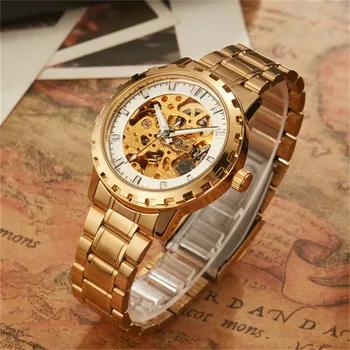 Luxury Roman Numerals Dial Skeleton Automatic Mechanical Watches Gold Stainless Steel Waterproof Business Watch Men Clock
Luxury Roman Numerals Dial Skeleton Automatic Mechanical Watches Gold Stainless Steel Waterproof Business Watch Men Clock