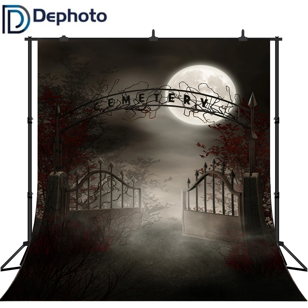 Dephoto Halloween Photography Backdrop Vintage Haunted Cemetery Gate Full Moon Horror Night Scary Doorway Gloomy Background Prop
Dephoto Halloween Photography Backdrop Vintage Haunted Cemetery Gate Full Moon Horror Night Scary Doorway Gloomy Background Prop