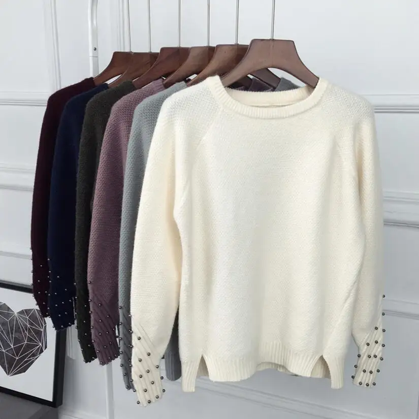 Laege size autumn and winter long sleeved all-match Harajuku Korean version women solid color rivet loose knitted shirt/S-XL
Laege size autumn and winter long sleeved all-match Harajuku Korean version women solid color rivet loose knitted shirt/S-XL