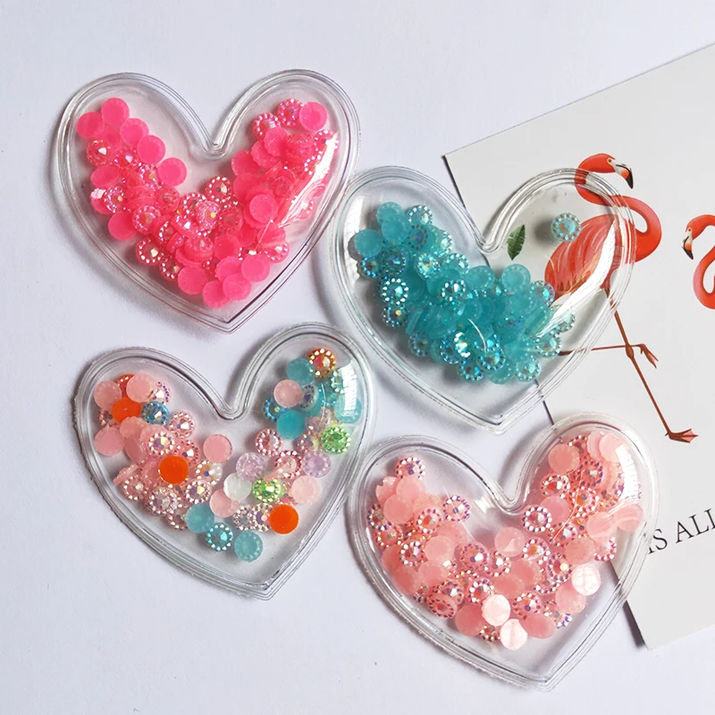16pcs/lot 5*4.5cm Transparent heart with shiny bead Flowing Patches Appliques for Children clip and DIY Hair Clip Accessories
16pcs/lot 5*4.5cm Transparent heart with shiny bead Flowing Patches Appliques for Children clip and DIY Hair Clip Accessories