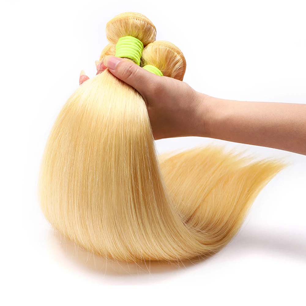 

Brazilian 613 Blonde Straight Human Hair 3 Bundles Deal 10A Raw Virgin Human Hair Weft Blonde Human Hair Weaving JRX Series