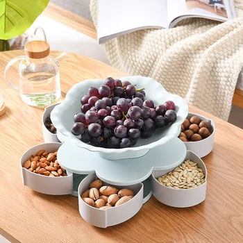 6 Grid Plastic Candy Storage Box Double-deck Rotary Storage Box Flower Design Wedding Snack Candy Box Fruit Storage Bin
6 Grid Plastic Candy Storage Box Double-deck Rotary Storage Box Flower Design Wedding Snack Candy Box Fruit Storage Bin