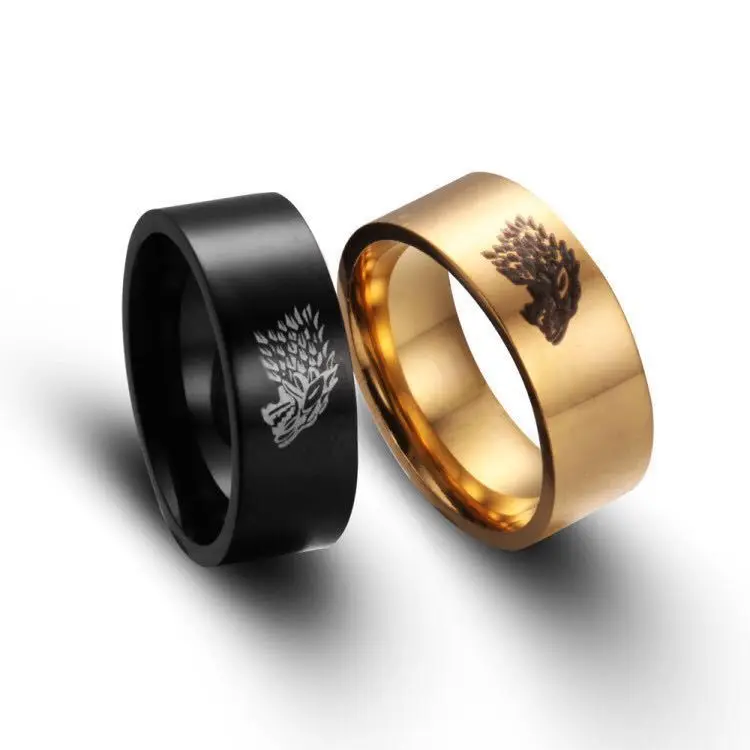 Monla Gold Black Silver Color Male Stainless Steel Ring Game of Thrones Ice Wolf House Stark of Winterfell Men Rings
Monla Gold Black Silver Color Male Stainless Steel Ring Game of Thrones Ice Wolf House Stark of Winterfell Men Rings