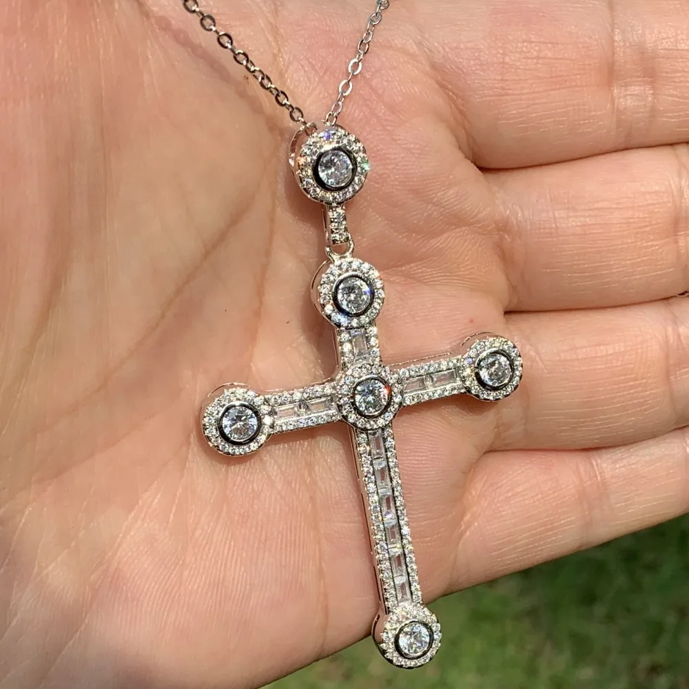 Hot Sale New Arrival Original Luxury Jewelry 925 Sterling Silver Princess Cut White 5A CZ Eternity Cross Pendant Necklace Gift
Hot Sale New Arrival Original Luxury Jewelry 925 Sterling Silver Princess Cut White 5A CZ Eternity Cross Pendant Necklace Gift