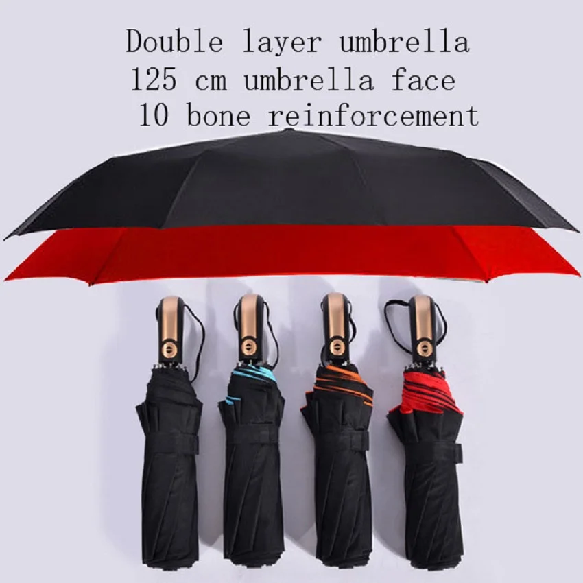 Direct sales new ten bone tri-fold umbrella Men's business creative umbrella automatic folding umbrella 125 cm enlarged umbrella
Direct sales new ten bone tri-fold umbrella Men's business creative umbrella automatic folding umbrella 125 cm enlarged umbrella