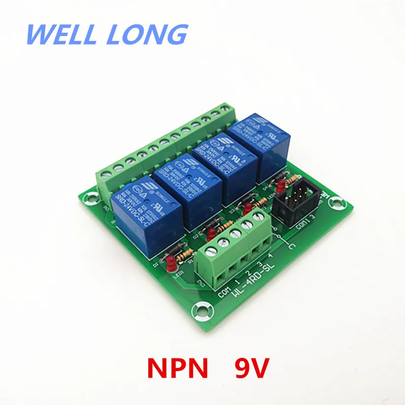4 Channel NPN Type 9V 10A Power Relay Interface Module,SONGLE SRD-9VDC-SL-C Relay.
4 Channel NPN Type 9V 10A Power Relay Interface Module,SONGLE SRD-9VDC-SL-C Relay.