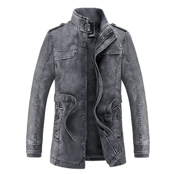 Leather Jacket Men New Fashion Style Stand Collar Waist Belt Washed Long PU Leather Coats Trench Male Motorcycle Windbreaker 329
Leather Jacket Men New Fashion Style Stand Collar Waist Belt Washed Long PU Leather Coats Trench Male Motorcycle Windbreaker 329