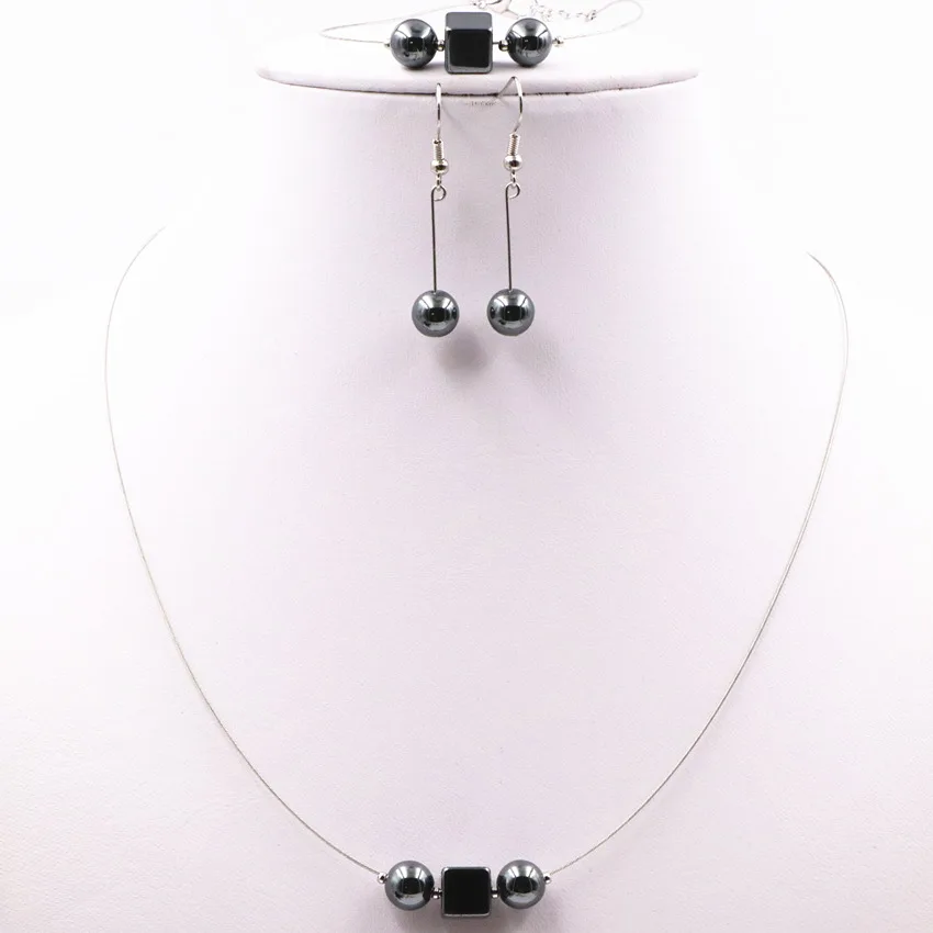 Natural Stone Hematite Beads Necklace Earrings Bracelet 8mm Round Cube Fashion Statement Chain Bangle Dangle Jewelry Set 18inch
Natural Stone Hematite Beads Necklace Earrings Bracelet 8mm Round Cube Fashion Statement Chain Bangle Dangle Jewelry Set 18inch