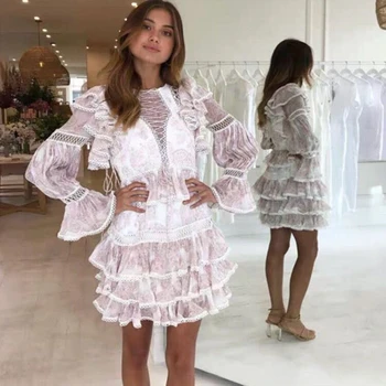 2019 Fashion Long Flare Sleeve Pink Patchwork Lace Hollow Out Sexy Chic Summer Women Dress Mini Clubwear Ruffles Vestidos Festa
2019 Fashion Long Flare Sleeve Pink Patchwork Lace Hollow Out Sexy Chic Summer Women Dress Mini Clubwear Ruffles Vestidos Festa