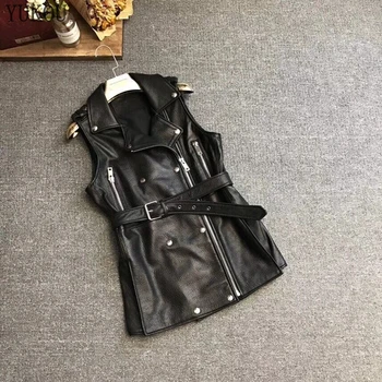 Women Dress 2018 Spring Autumn Fashion Black Real Sheepskin Leather Vest Women Genuine Leather Jacket Gilet Waistcoat Streetwear
Women Dress 2018 Spring Autumn Fashion Black Real Sheepskin Leather Vest Women Genuine Leather Jacket Gilet Waistcoat Streetwear