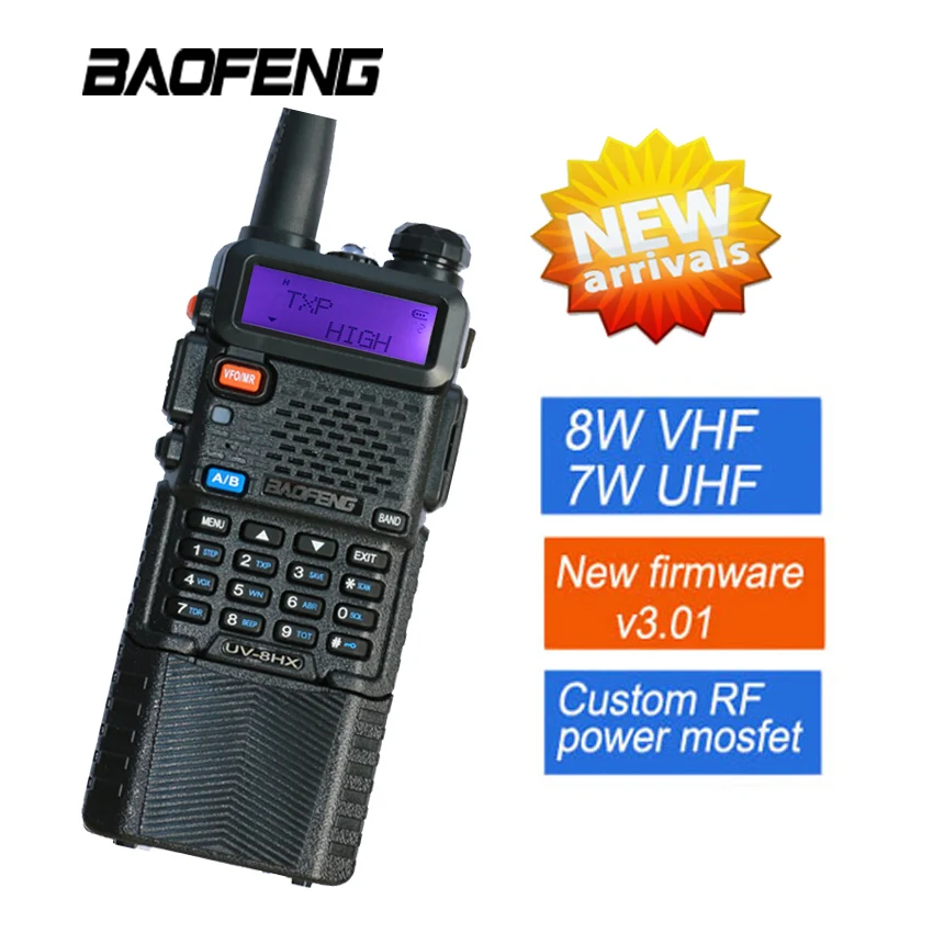 Baofeng UV5R Walkie Talkie 8W Radio Baofeng UV-8HX Transceiver Dual Display Radio Communicator UV-5R Portable Walkie Talkie Set
Baofeng UV5R Walkie Talkie 8W Radio Baofeng UV-8HX Transceiver Dual Display Radio Communicator UV-5R Portable Walkie Talkie Set