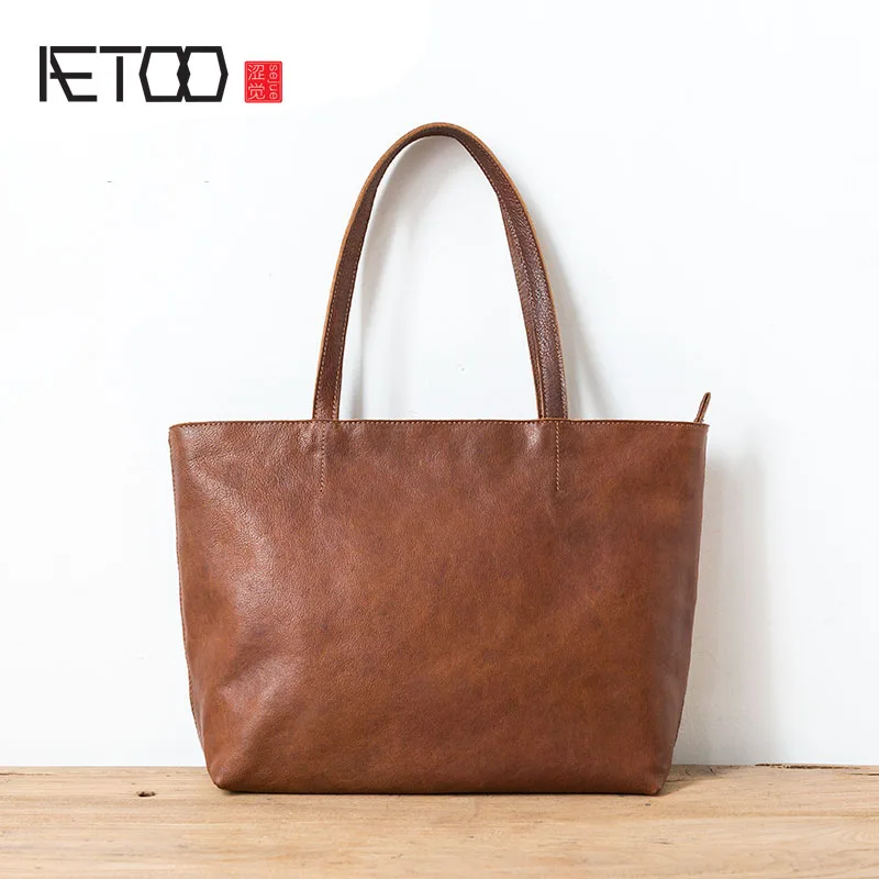 AETOO Women's Tote Bag Vintage Leather One-Shoulder Shopping Bag Large Capacity Simple Casual Handbags Wild
AETOO Women's Tote Bag Vintage Leather One-Shoulder Shopping Bag Large Capacity Simple Casual Handbags Wild
