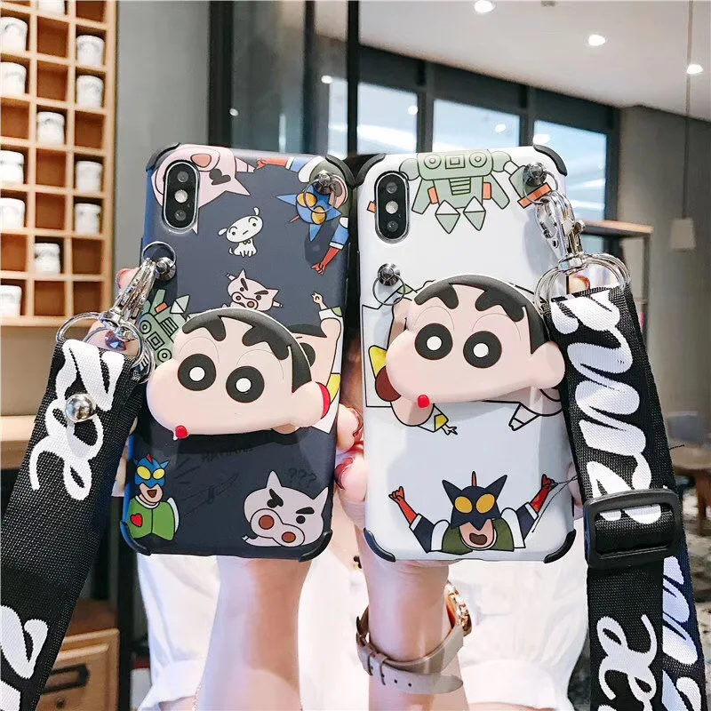 Cute anime cartoon Crayon Shin-Chans cover for iphoneXS MAX XR 7 8 6Plu four-corner anti-fall soft folding bracket + lanyard set
Cute anime cartoon Crayon Shin-Chans cover for iphoneXS MAX XR 7 8 6Plu four-corner anti-fall soft folding bracket + lanyard set