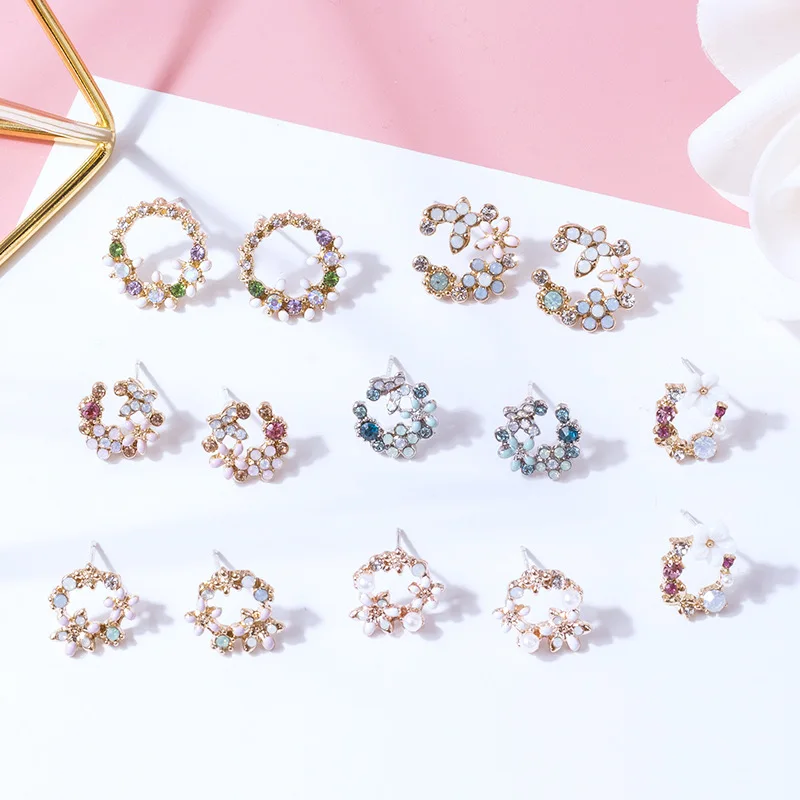 Sweet Coloured Wreath Sterling Silver Pearl Stud Earrings for Women Party or Gifts 14 Design
Sweet Coloured Wreath Sterling Silver Pearl Stud Earrings for Women Party or Gifts 14 Design