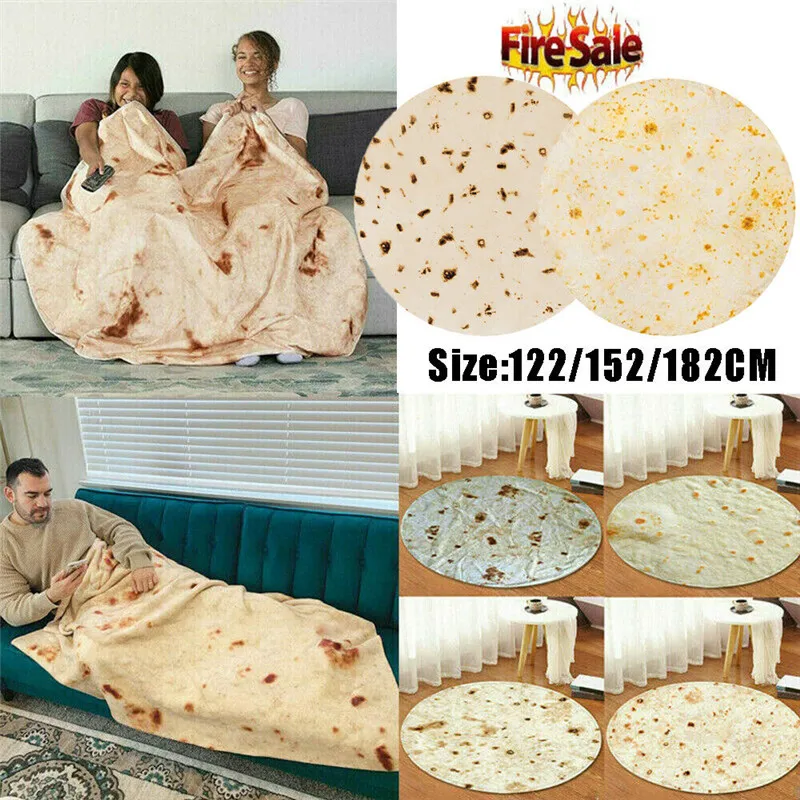 HOT Tortilla Blanket Burrito 3 Sizes Blanket -Corn and Flour Tortilla Throw Soft Fleece Throw Blanket Super Soft Bedding Blanket
HOT Tortilla Blanket Burrito 3 Sizes Blanket -Corn and Flour Tortilla Throw Soft Fleece Throw Blanket Super Soft Bedding Blanket