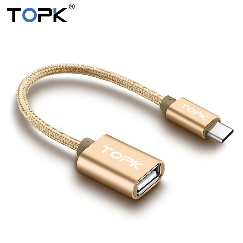 

TOPK USB Type C Adapte OTG Cable for Xiao mi5 Mi4C Nexus 5X 6P ZUK Z1 Macbook OTG Type-c Charger Data Cable