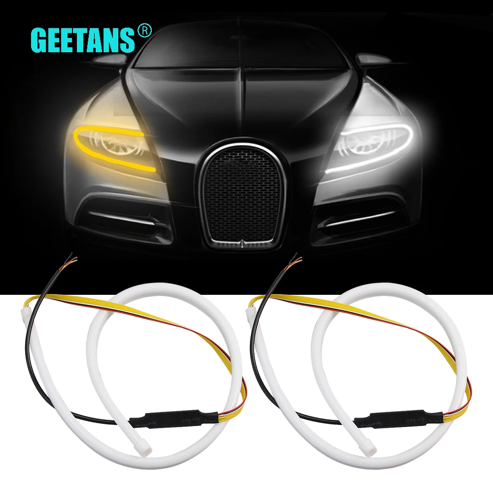 Geetans LED 60cm DRL Flexible Turn Signal Light Daytime Running Light White Turn Yellow Flowing For Car Soft Tube Guide Strip BE
Geetans LED 60cm DRL Flexible Turn Signal Light Daytime Running Light White Turn Yellow Flowing For Car Soft Tube Guide Strip BE
