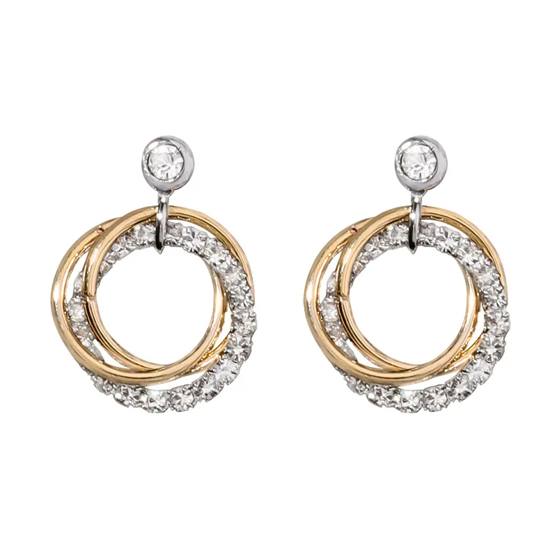 Luxury Geometric Double Metal Circle Cubic Zircon Round Earring 925 Sterling Silver Stud Earrings for Women Wedding Jewelry Gift
Luxury Geometric Double Metal Circle Cubic Zircon Round Earring 925 Sterling Silver Stud Earrings for Women Wedding Jewelry Gift