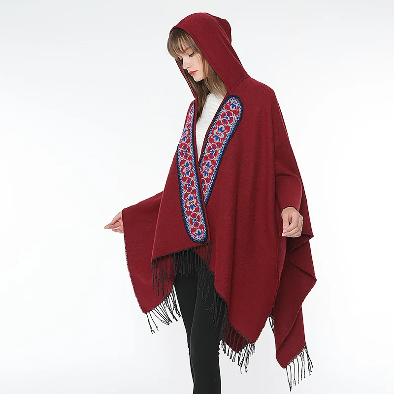 Embroidery European Cashmere Women Poncho Winter Double Side Female Wool Scarf Thicker Foulard Femme Knitted Blanket Shawl Cape
Embroidery European Cashmere Women Poncho Winter Double Side Female Wool Scarf Thicker Foulard Femme Knitted Blanket Shawl Cape