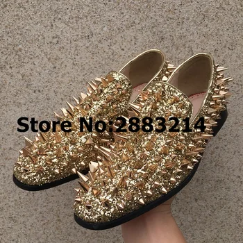 Real Picture Gold Spikes Man Outdoor Loafers Shoes Fashion Business Party Dress Flats Shoes Round Toe Men Summer Oxfords Shoes
Real Picture Gold Spikes Man Outdoor Loafers Shoes Fashion Business Party Dress Flats Shoes Round Toe Men Summer Oxfords Shoes