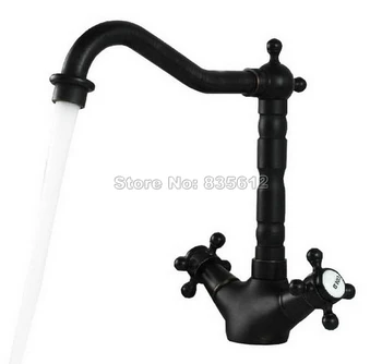 Black Oil Rubbed Bronze Kitchen Sink Swivel Spout Faucet Deck Mounted Single Hole Vessel Sink Mixer tap Dual Handle Wsf095
Black Oil Rubbed Bronze Kitchen Sink Swivel Spout Faucet Deck Mounted Single Hole Vessel Sink Mixer tap Dual Handle Wsf095