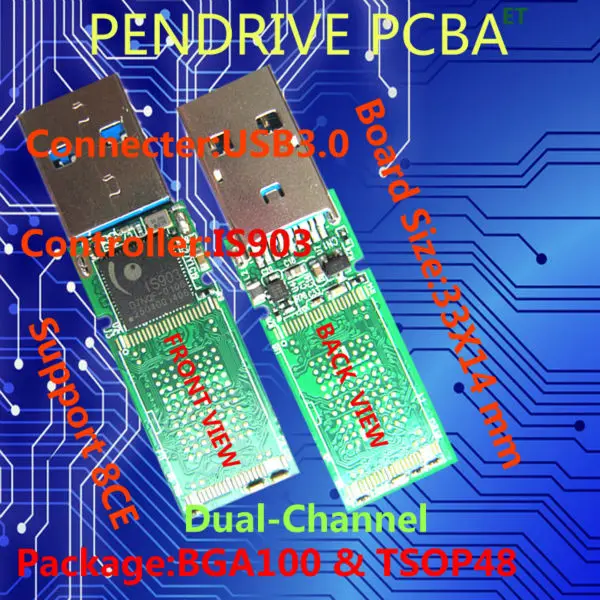 USB FLASH DRIVE PCBA, IS903 USB3.0 INTERFACE,Support flash package(Pads) BGA100 & TSOP48, PEN DRIVE PCBA, DIY PENDRIVE,G2 Board
USB FLASH DRIVE PCBA, IS903 USB3.0 INTERFACE,Support flash package(Pads) BGA100 & TSOP48, PEN DRIVE PCBA, DIY PENDRIVE,G2 Board