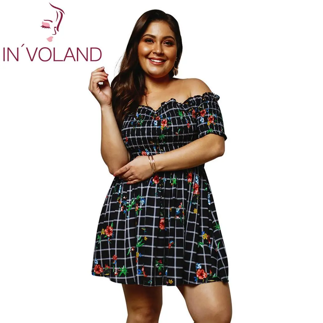 IN'VOLAND Women Plus Size Dress Casual Off Shoulder A-line Ruffles Prints Pleated Hem Ladies Mini Dress Female Summer Vestidos
IN'VOLAND Women Plus Size Dress Casual Off Shoulder A-line Ruffles Prints Pleated Hem Ladies Mini Dress Female Summer Vestidos
