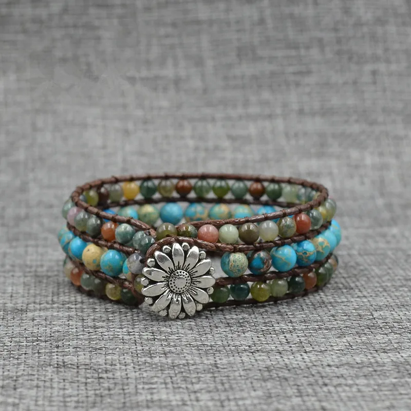 New Charm Natural Stone Wrap Bracelet Multilayer Leather Beaded Bracelet For Women Accessories Bohemia Bracelet Dropshipping
New Charm Natural Stone Wrap Bracelet Multilayer Leather Beaded Bracelet For Women Accessories Bohemia Bracelet Dropshipping