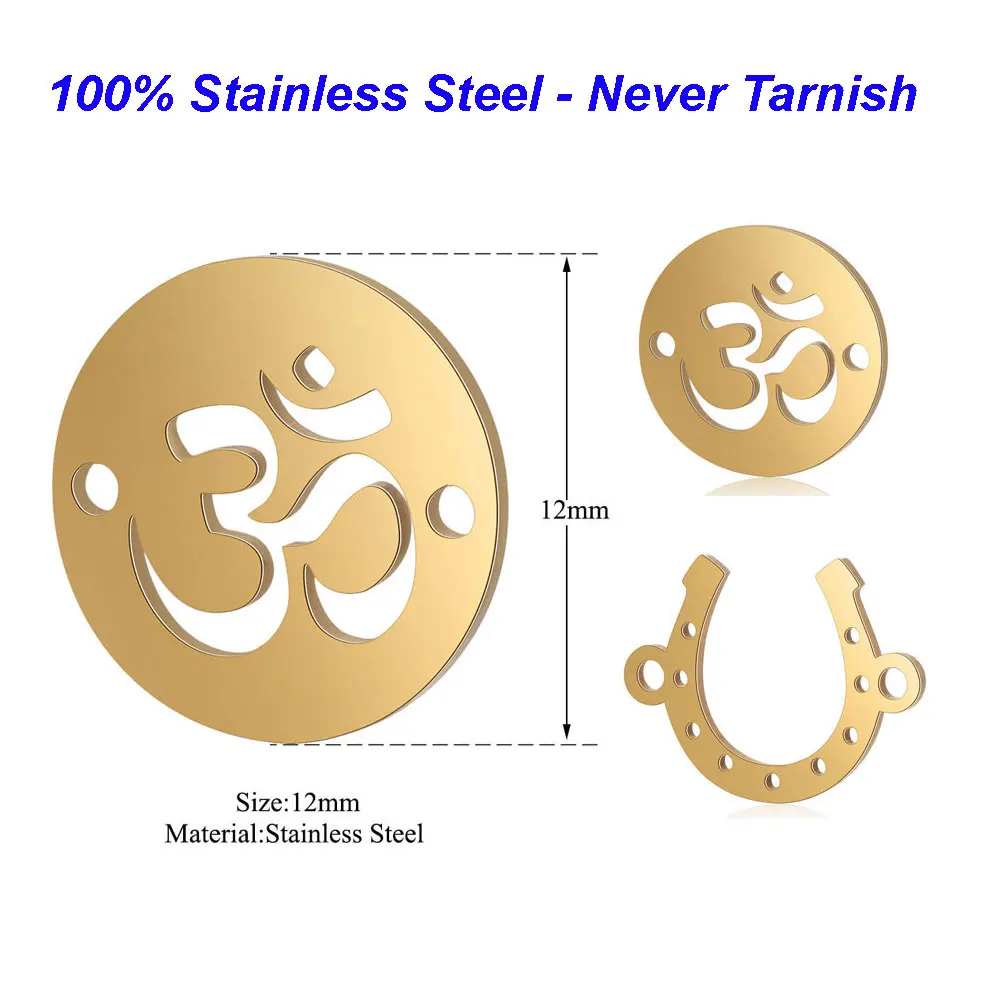 5pcs/lot 100% Stainless Steel Charms Vnistar Lotus OM Horseshoe Charms Connectors for Bracelets Wholesale
5pcs/lot 100% Stainless Steel Charms Vnistar Lotus OM Horseshoe Charms Connectors for Bracelets Wholesale