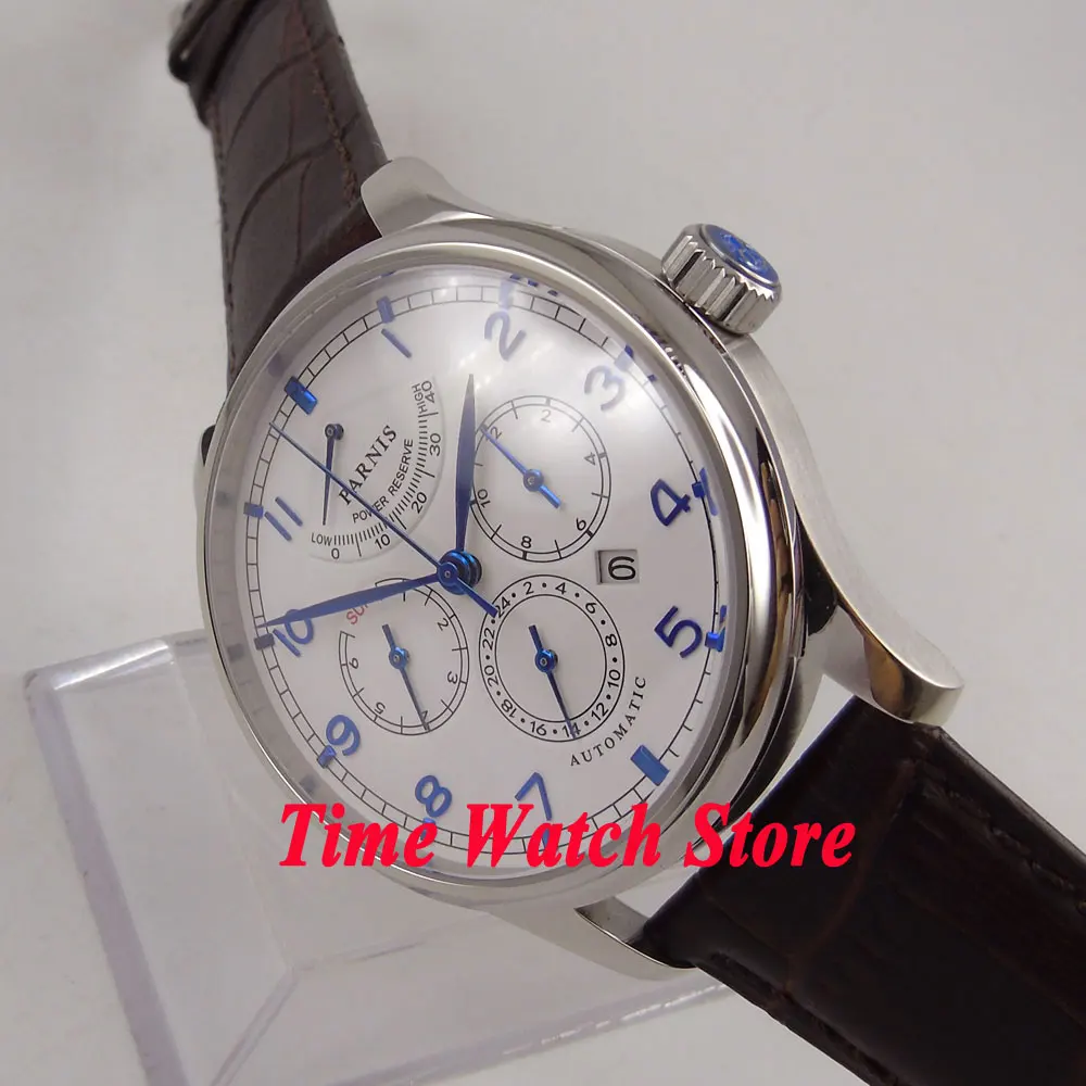 42mm parnis miyota 9100 Automatic men's watch luxury white dial Multifunction Sapphire Glass 26 jewels 584
42mm parnis miyota 9100 Automatic men's watch luxury white dial Multifunction Sapphire Glass 26 jewels 584