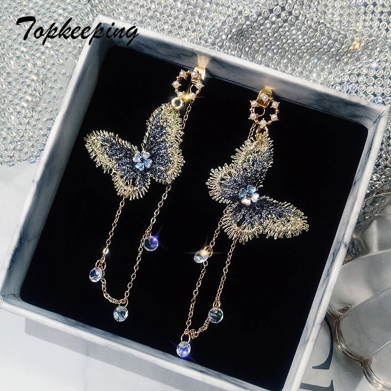 Girls Fine Birthday Presents Crystal Butterfly Tassel Pendant Earring Evening Party Dress Women Drop Earrings for Bridal Jewelry
Girls Fine Birthday Presents Crystal Butterfly Tassel Pendant Earring Evening Party Dress Women Drop Earrings for Bridal Jewelry