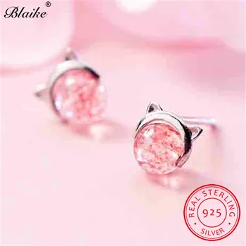 Blaike 925 Sterling Silver Earrings For Women Cute Girls Small Cat Stud Earrings Pink Crystal Earring Female Daily Fine Jewelry
Blaike 925 Sterling Silver Earrings For Women Cute Girls Small Cat Stud Earrings Pink Crystal Earring Female Daily Fine Jewelry