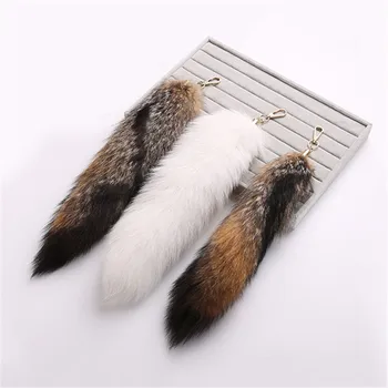 Real Fur Fox tail Pendants Keychain 30cm Fur Pom Pom Key Chain Bag Key Ring Car Key Holder best Gift Jewelry
Real Fur Fox tail Pendants Keychain 30cm Fur Pom Pom Key Chain Bag Key Ring Car Key Holder best Gift Jewelry