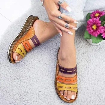 Summer Women Lady Fashion Stitching Color Casual Low Wedge Heel Beach Open Peep Toe Platform Sandals Shoes Slip On Slippers Plus
Summer Women Lady Fashion Stitching Color Casual Low Wedge Heel Beach Open Peep Toe Platform Sandals Shoes Slip On Slippers Plus