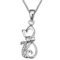100% 925 sterling silver necklaces pendants lovely cat silver necklace for women top quality!! Christmas Gift FREE SHIPPING
100% 925 sterling silver necklaces pendants lovely cat silver necklace for women top quality!! Christmas Gift FREE SHIPPING