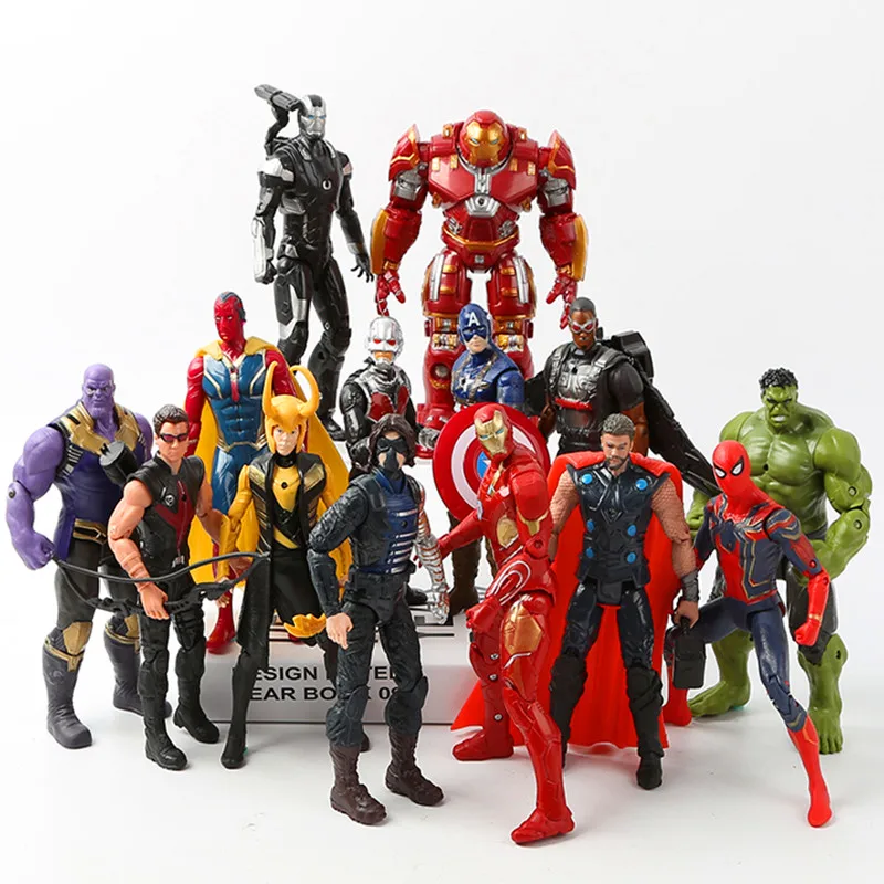 Avengers 3 Infinity War Hulk/Iron Man/Spiderman/Thanos/Vision/ Captain America/Ant Man/Thor/Loki PVC Action Figure Set Kids Toys
Avengers 3 Infinity War Hulk/Iron Man/Spiderman/Thanos/Vision/ Captain America/Ant Man/Thor/Loki PVC Action Figure Set Kids Toys