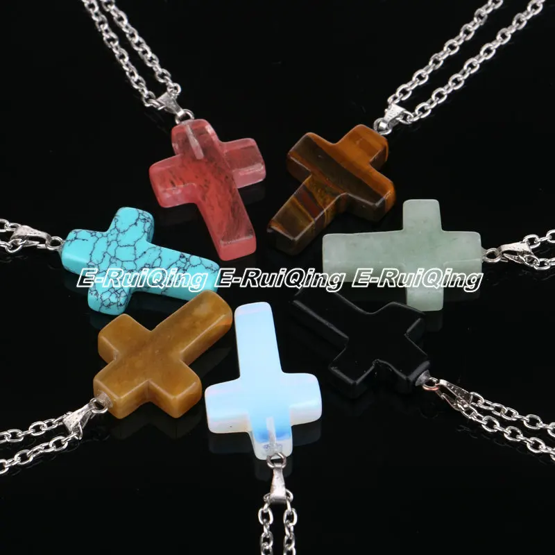 Fashion Cross Natural Stone Tigers Eye Opal Rose Blue Pendant Necklaces Sandstone Quartz Chain Women Gift Charm Jewelry
Fashion Cross Natural Stone Tigers Eye Opal Rose Blue Pendant Necklaces Sandstone Quartz Chain Women Gift Charm Jewelry