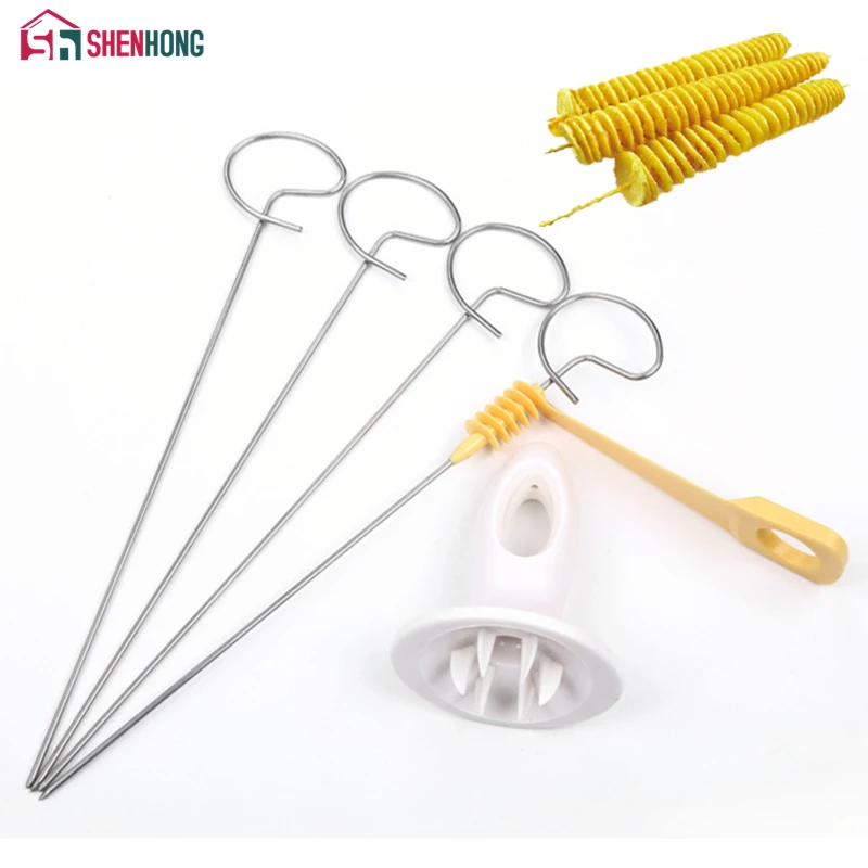 SHENHONG 1PC 3 String Rotate Potato Slicer Stainless Steel +Plastic Twisted Potato Slice Cutter Spiral DIY Manual Creative Tools
SHENHONG 1PC 3 String Rotate Potato Slicer Stainless Steel +Plastic Twisted Potato Slice Cutter Spiral DIY Manual Creative Tools
