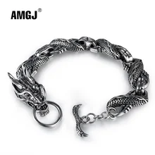Amgj Vintage Dragon Bracelet Stainless Steel Chain Punk Men Jewelry 8.66" High Quality
Amgj Vintage Dragon Bracelet Stainless Steel Chain Punk Men Jewelry 8.66" High Quality