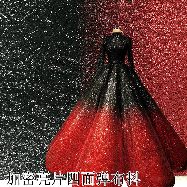 3mm Sequins Gradient Color Encrypt Elastic Fish Scales Tapered Wedding Dresses Fabric 2018 Designer Clothing Material
3mm Sequins Gradient Color Encrypt Elastic Fish Scales Tapered Wedding Dresses Fabric 2018 Designer Clothing Material