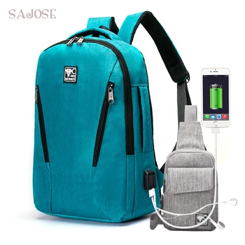 Unisex Backpack For Women Bag USB Charging 2 Sets Backpack With Headphone Plug Business Travel Chest Shoulder School Bag SAJOSE
Unisex Backpack For Women Bag USB Charging 2 Sets Backpack With Headphone Plug Business Travel Chest Shoulder School Bag SAJOSE