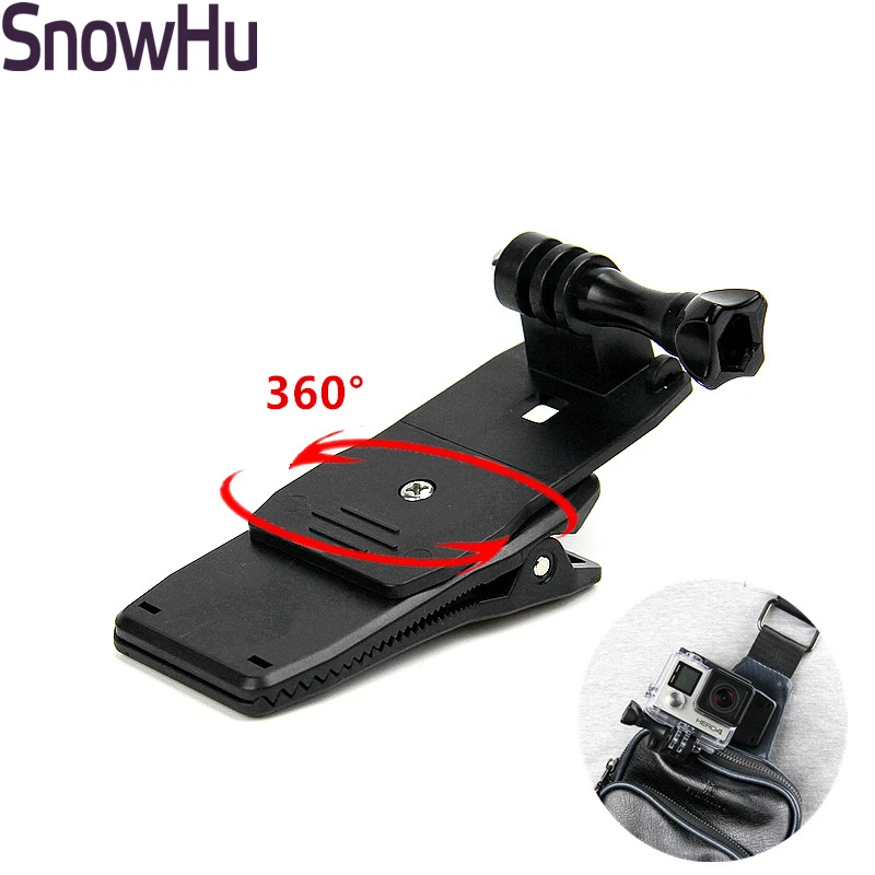 Аксессуары SnowHu для Gopro 360 градусов Поворотный рюкзак шляпа зажим быстрое зажимное
