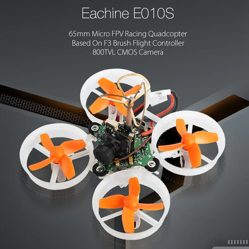 

Eachine E010S 65mm Micro FPV Racing Quadcopter with 800TVL CMOS Based On F3 Brush Flight Controller RC Drone BNF VS E10