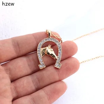 hzew fashion Horseshoe horse Crystal Horse Necklace Cute Brand pendant Necklace Gift Necklaces
hzew fashion Horseshoe horse Crystal Horse Necklace Cute Brand pendant Necklace Gift Necklaces